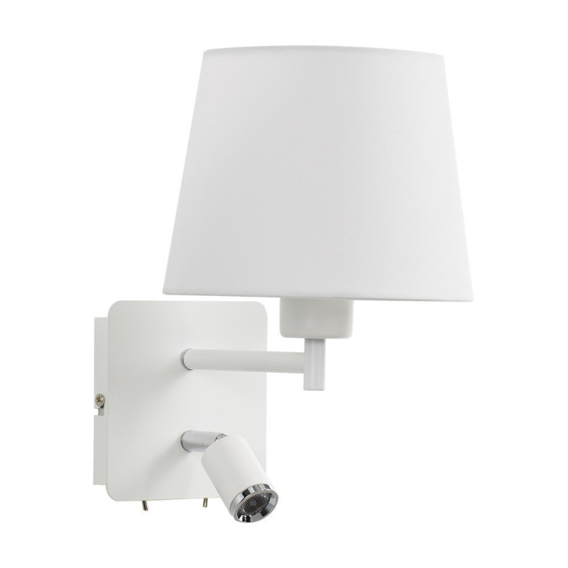 Applique de chevet blanche avec liseuse led