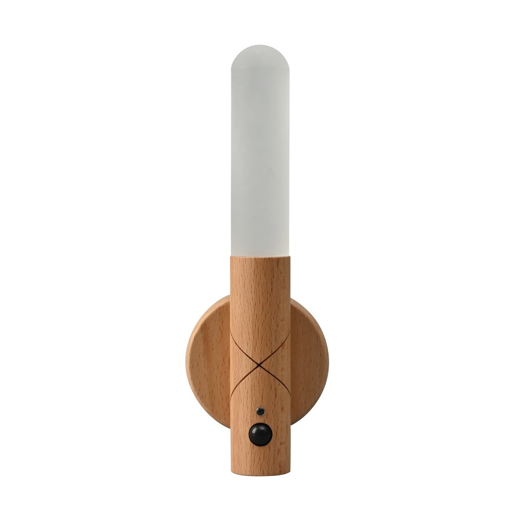 Lampe baladeuse ou applique LED en bois 1W avec détecteur de mouvement