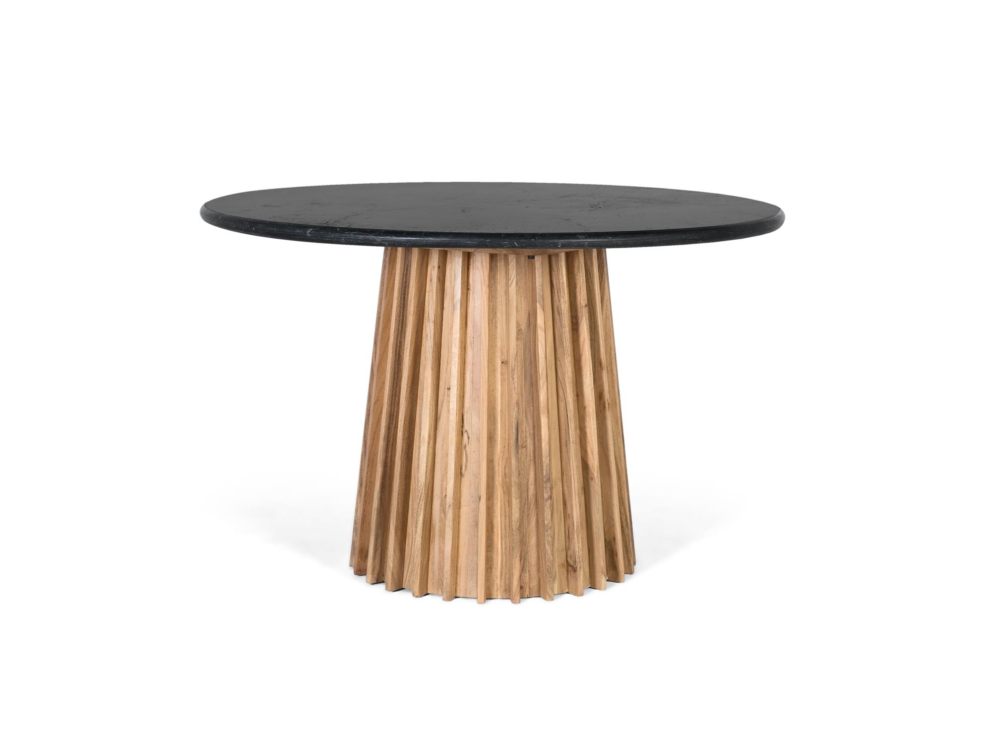 Table à manger ronde en manguier et marbre diamètre 120cm