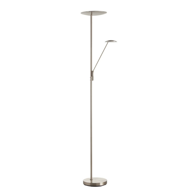 Lampadaire chrome mat avec liseuse