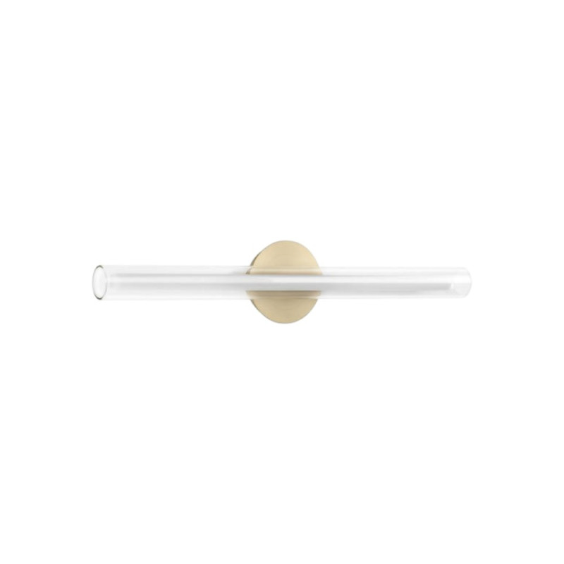 Grande applique led tube laiton et verre