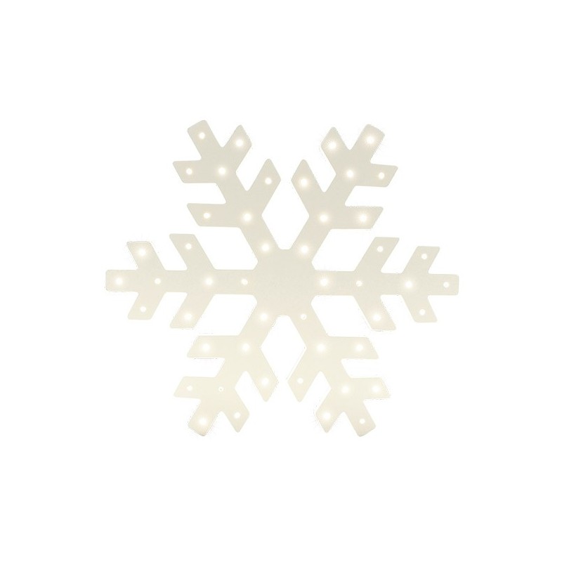 Flocon de neige bois blanc led blanc chaud