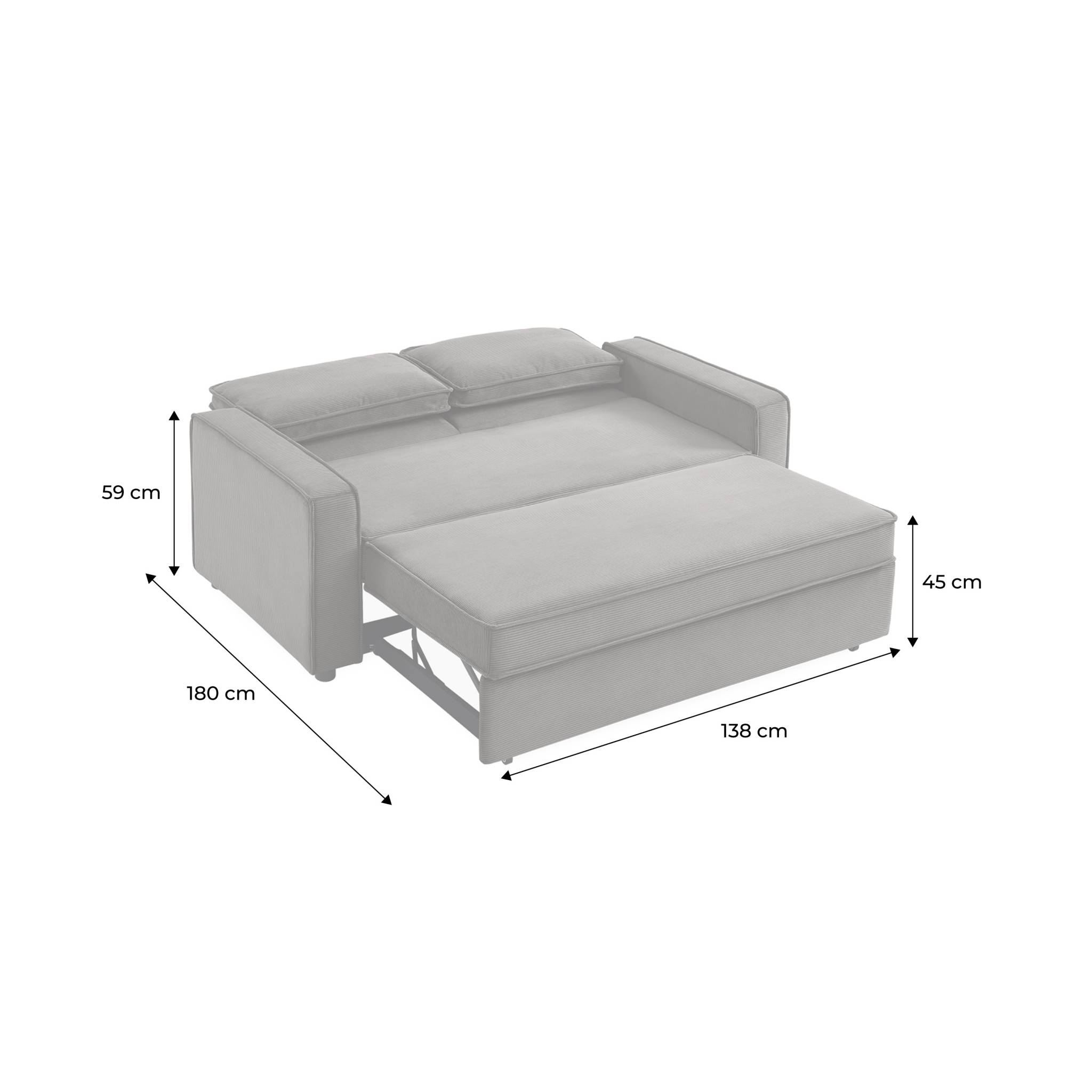 chill - Canapé convertible velours côtelé Gris - Vue supplémentaire 2