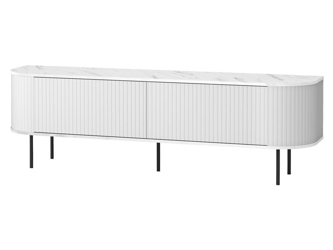 Meuble TV style contemporain 180 cm blanc