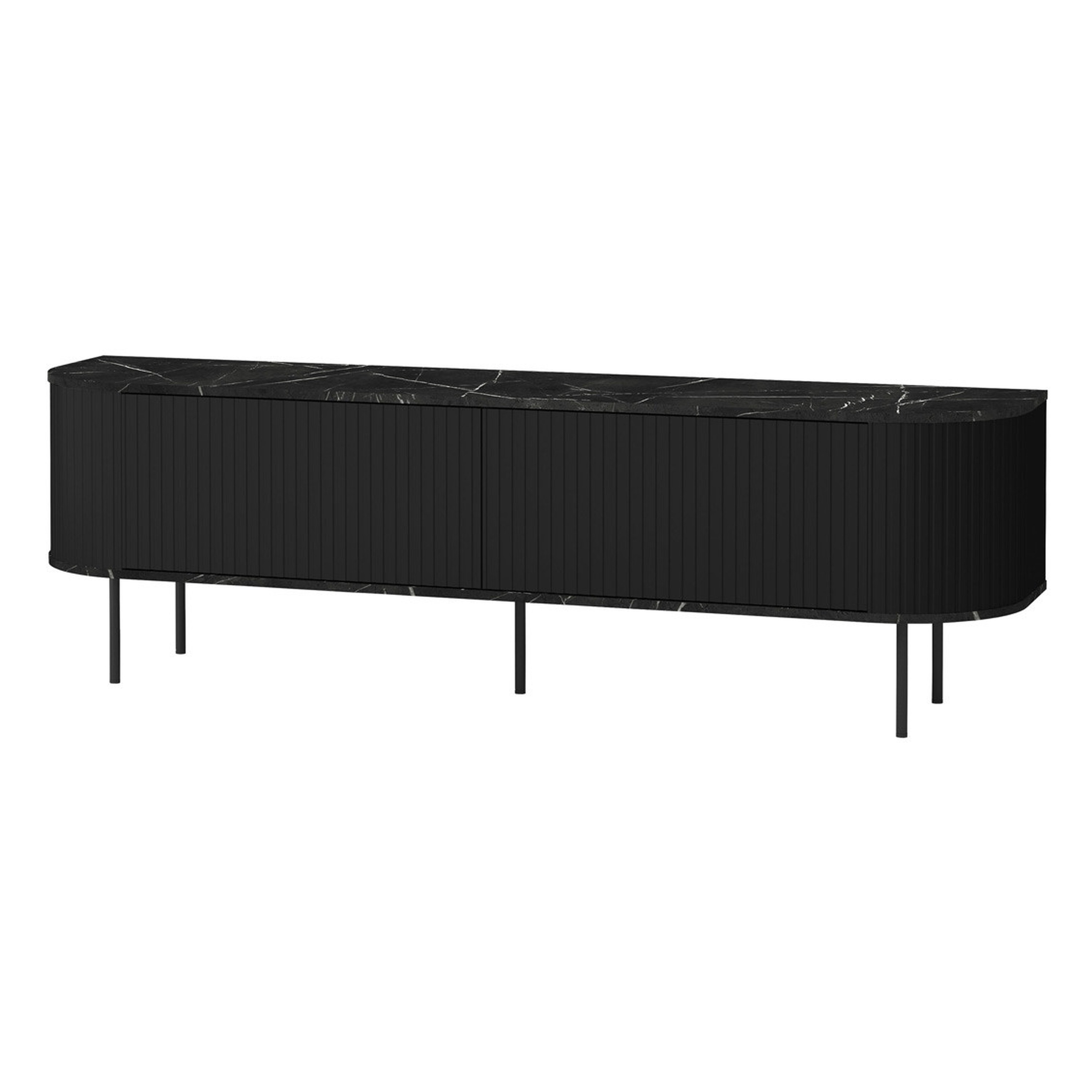 Meuble TV style contemporain 180 cm noir
