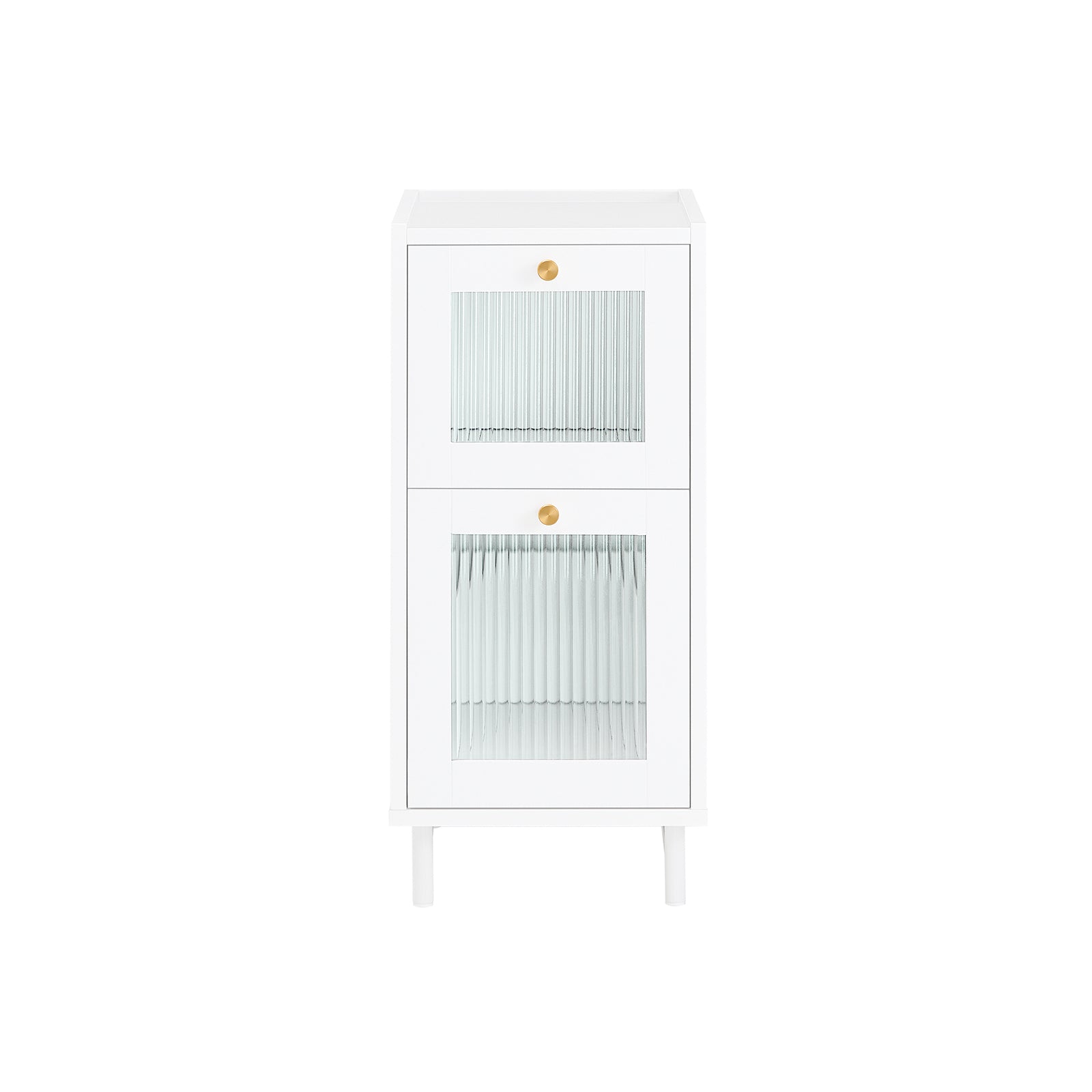 Bout de canapé avec 2 tiroirs effet bois blanc