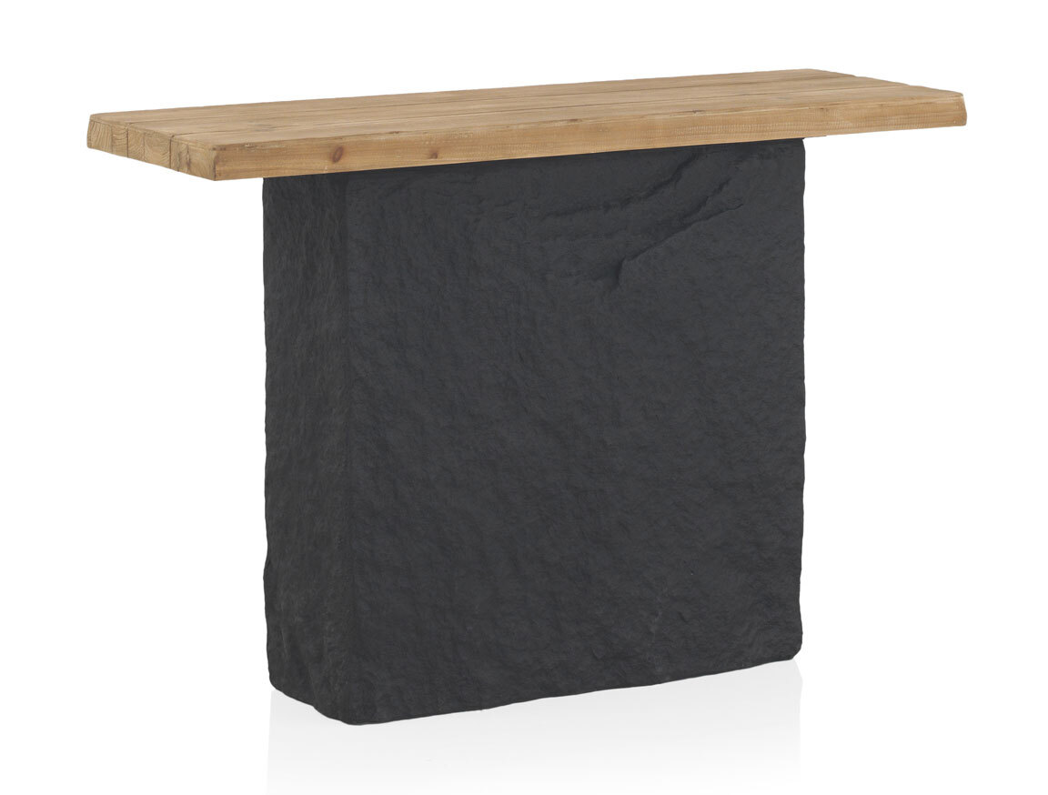 Console avec base en bois de sapin massif et poly résine mgo
