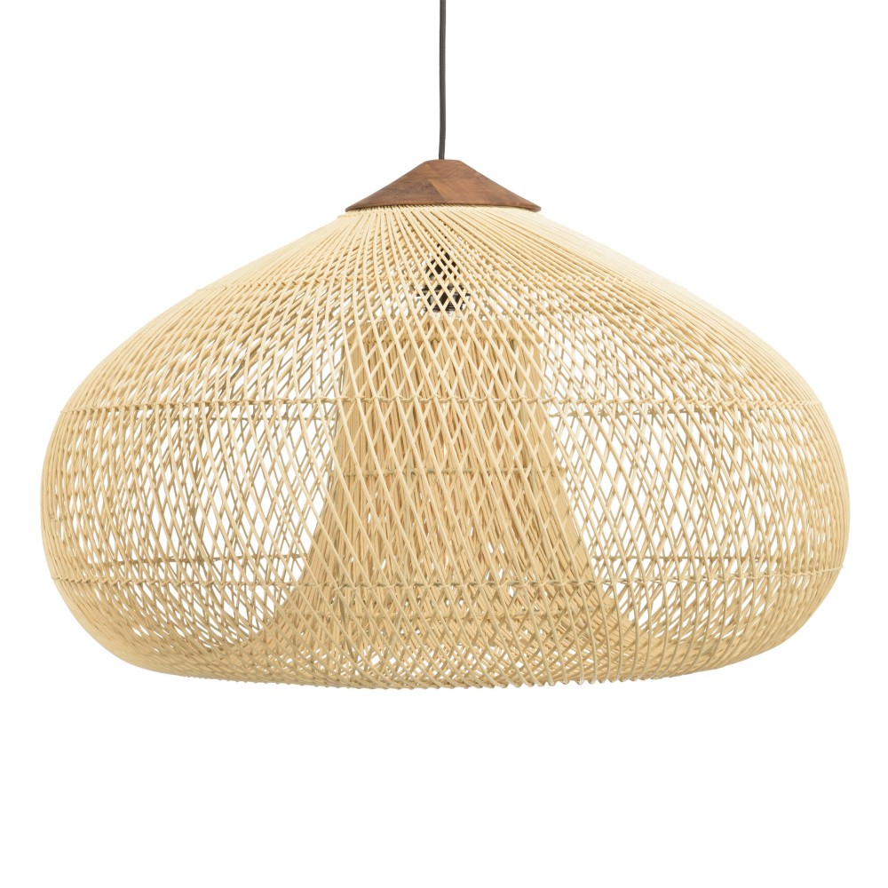 Suspension entonnoir » 80x80cm rotin couleur naturelle/teck »