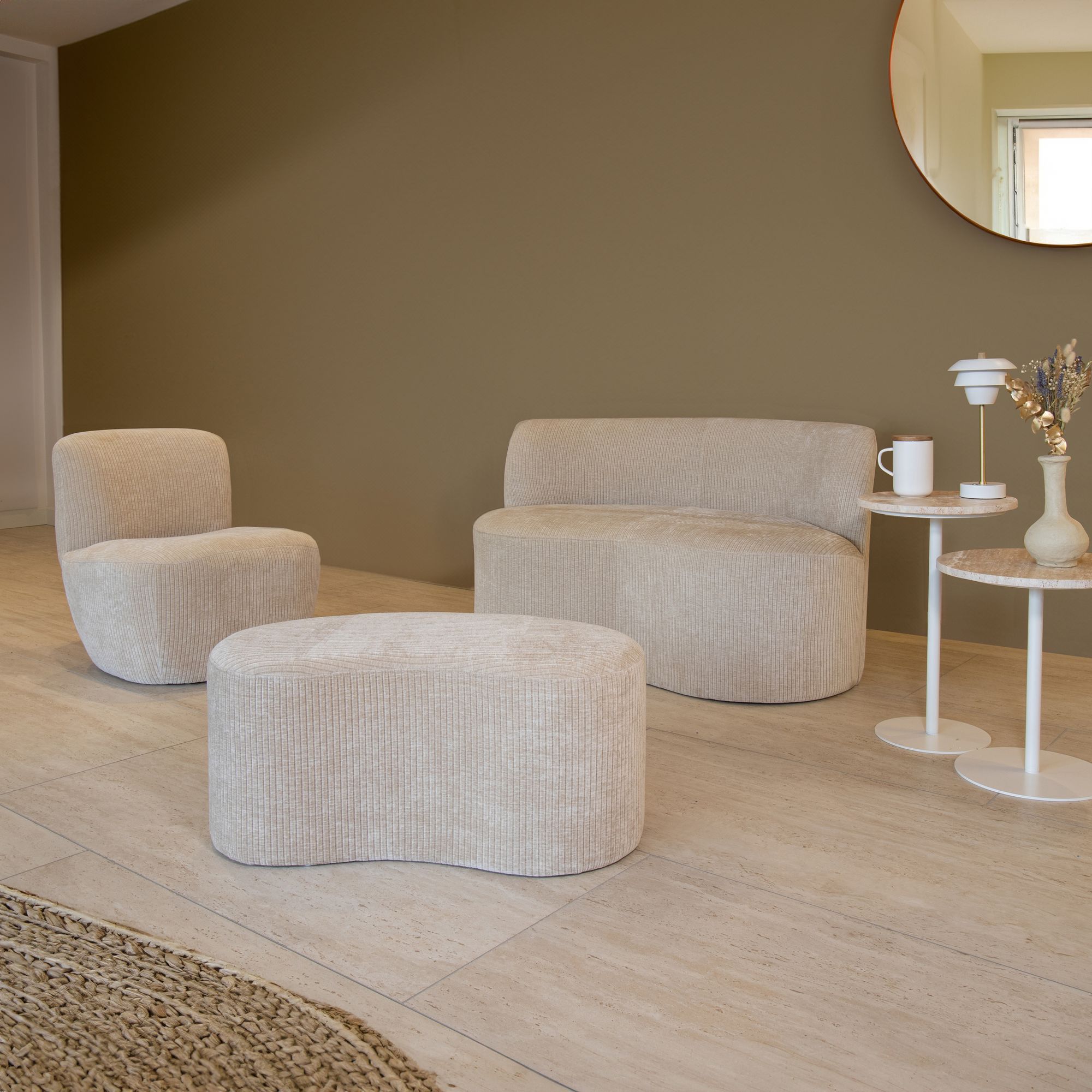 come - Canapé velours côtelé Beige - Vue supplémentaire 2