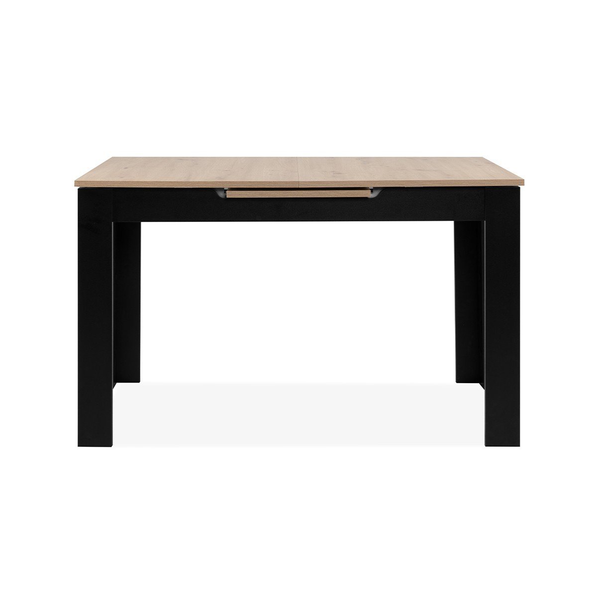 Table à manger extensible L125-165 cm – Chêne artisan / noir