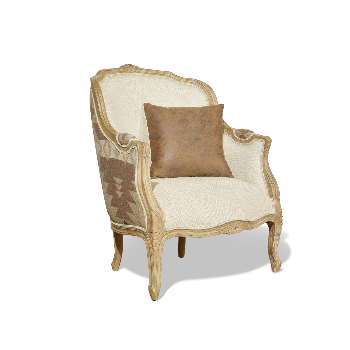 Fauteuil bergère lin et laine