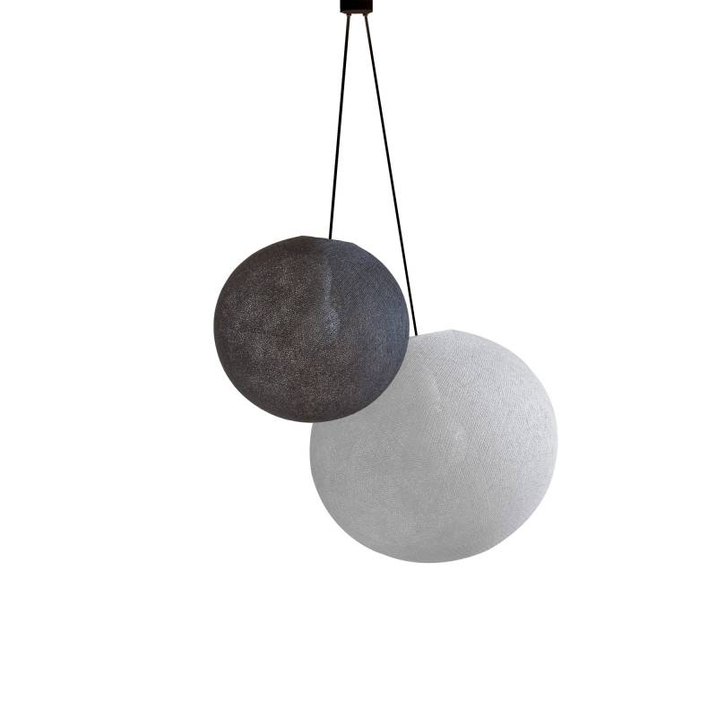 suspension 2 globes s-m-anthracite-perle