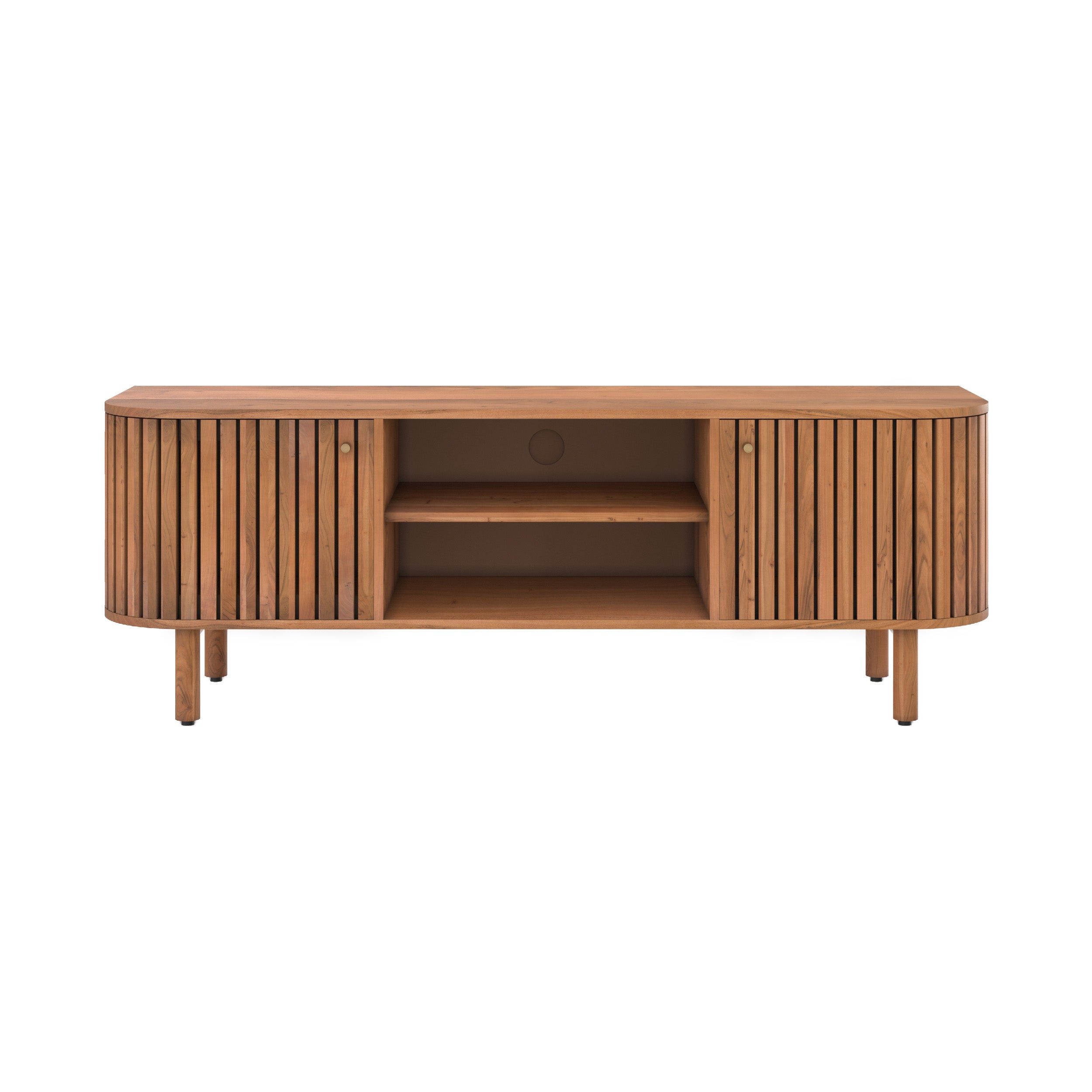 Meuble TV en bois d&rsquo;acacia 145 cm