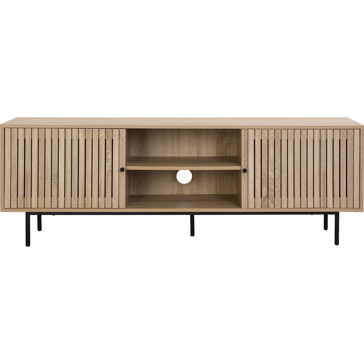 Meuble TV 2 portes couleur chêne 160 cm