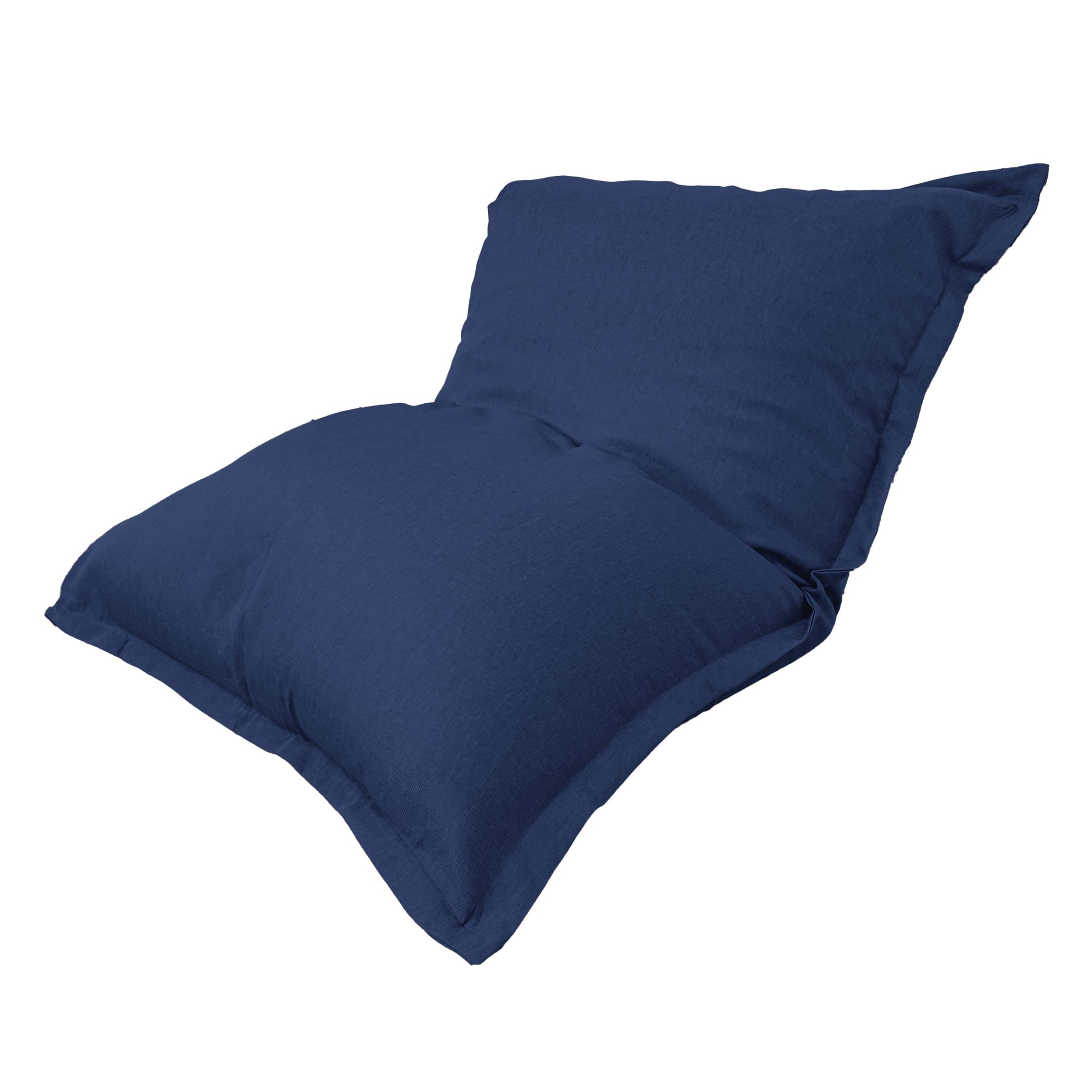 Pouf Intérieur XXL – Housse effet Lin – 190x155cm  – Bleu