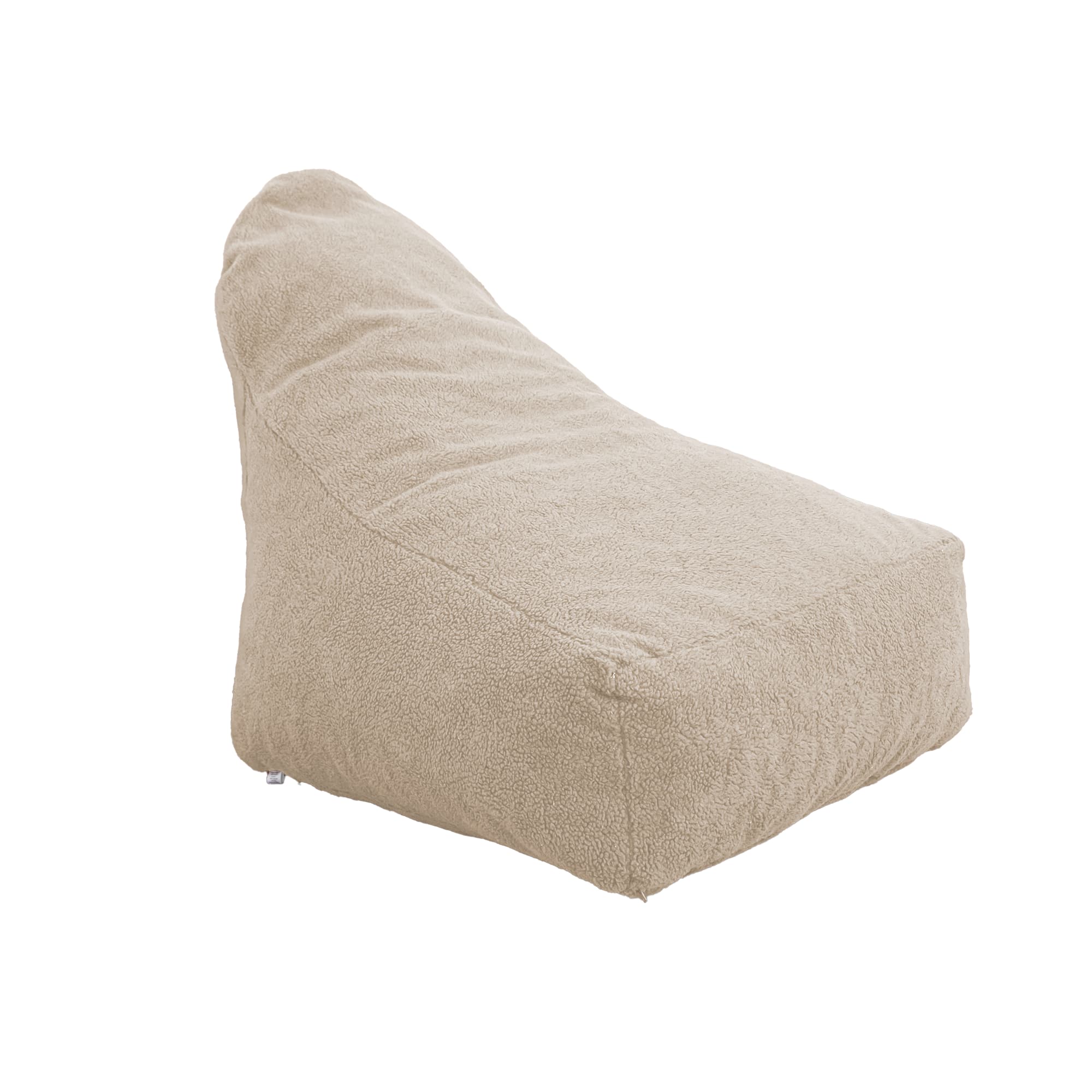 Pouf fauteuil XXL tissu sherpa – 120x70x90 cm – Beige