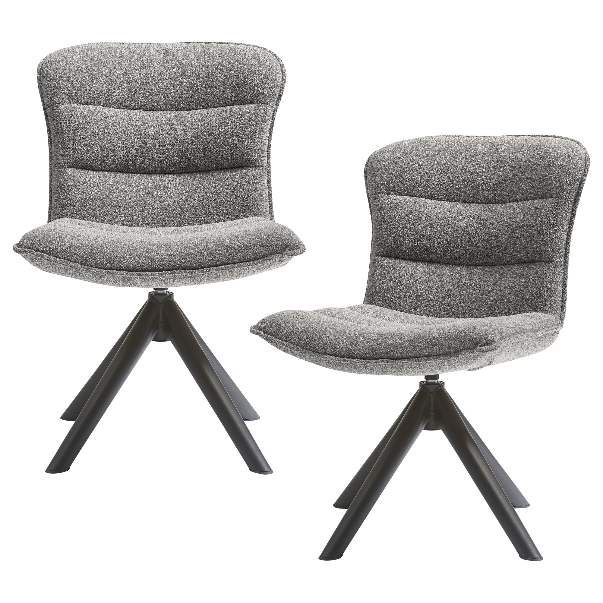 Lot de 2 chaises de table en polyester gris