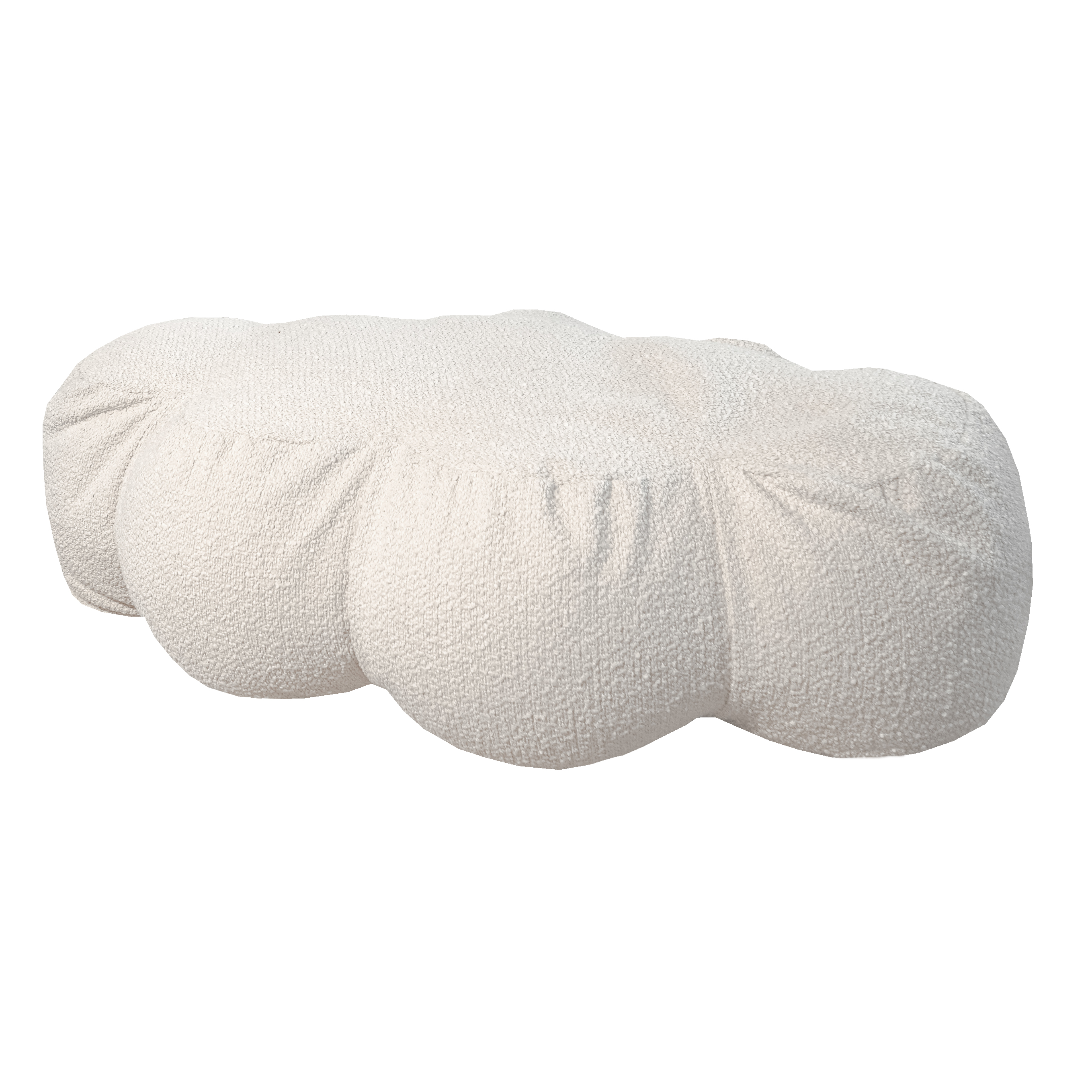 Pouf nuage déhoussable en laine bouclée