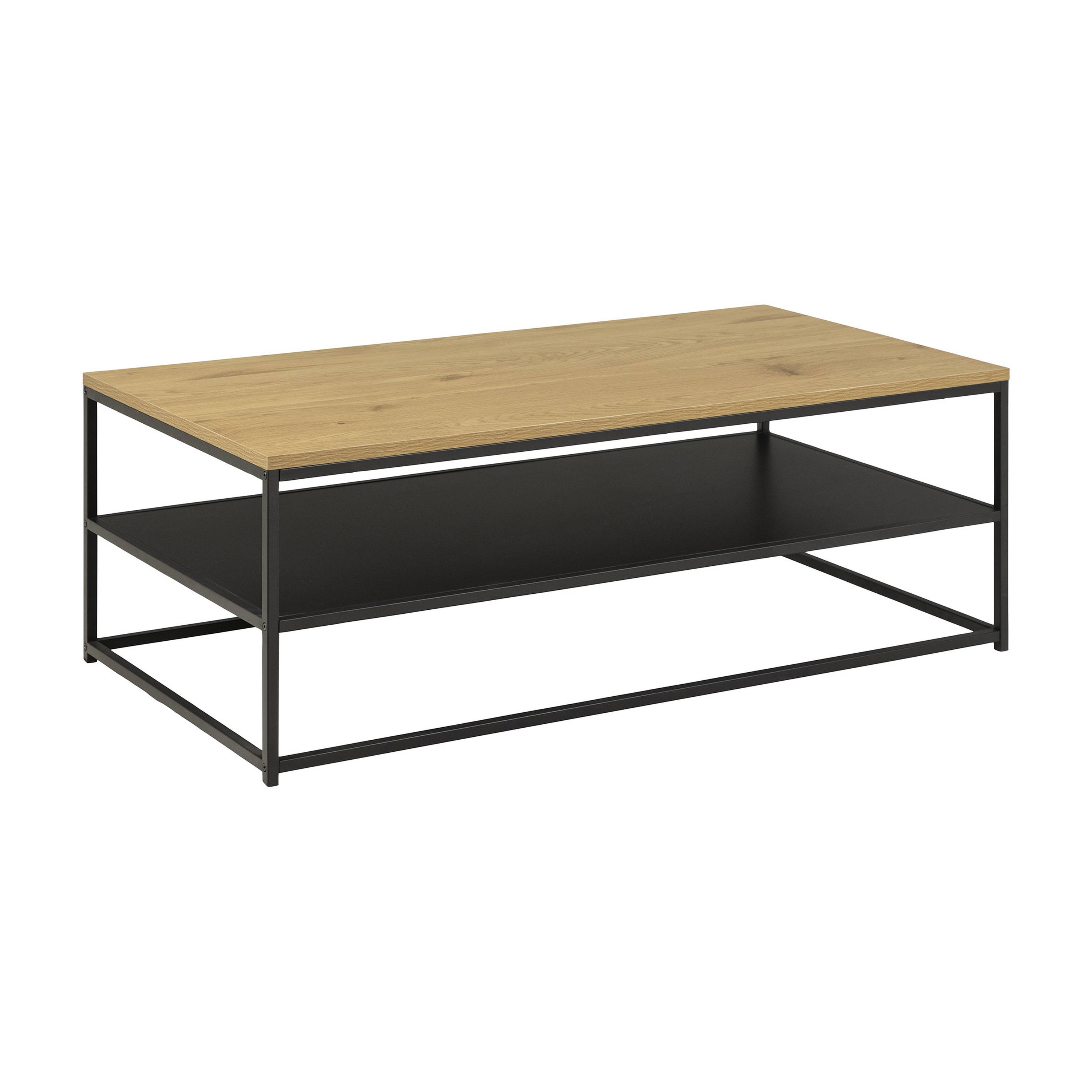 Table basse style industriel 120 cm bois / noir