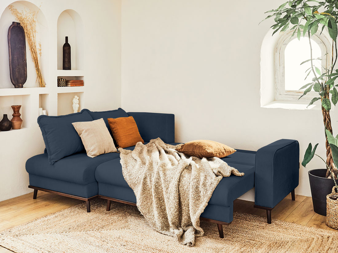 albane - Canapé convertible Bleu - Vue supplémentaire 2