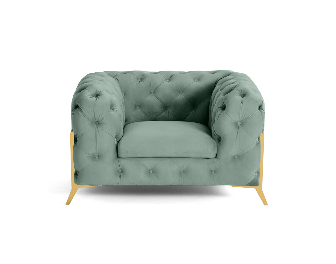 Fauteuil en velours bleu