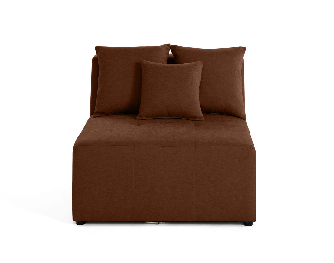 Canapé modulable 1 places en tissu terracotta