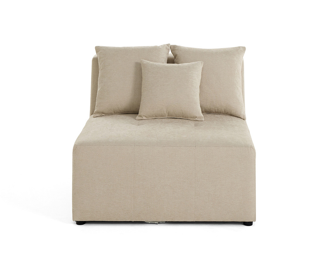 Canapé modulable 1 places en tissu beige