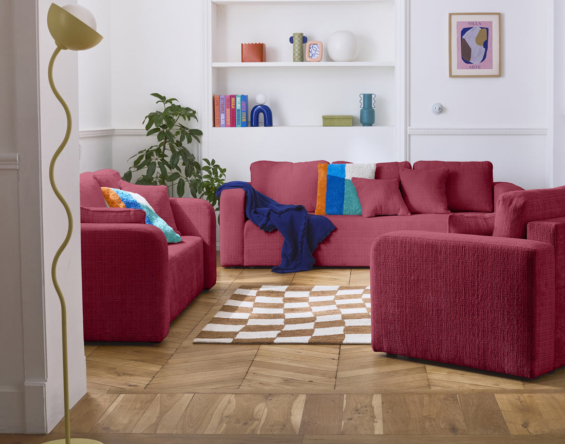 miro - Canapé velours Violet - Vue supplémentaire 2