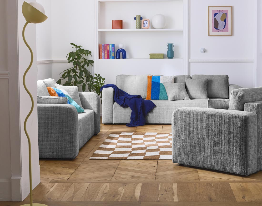 miro - Canapé velours Gris - Vue supplémentaire 2