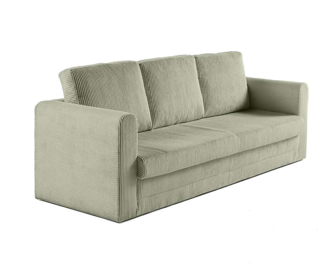 marilia - Canapé convertible velours côtelé Vert - Vue supplémentaire 2