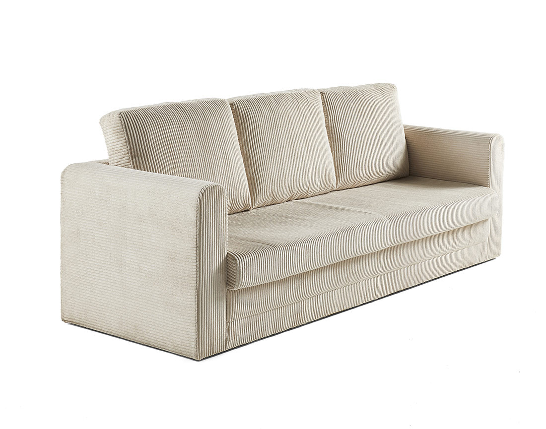 marilia - Canapé convertible velours côtelé Beige - Vue supplémentaire 2