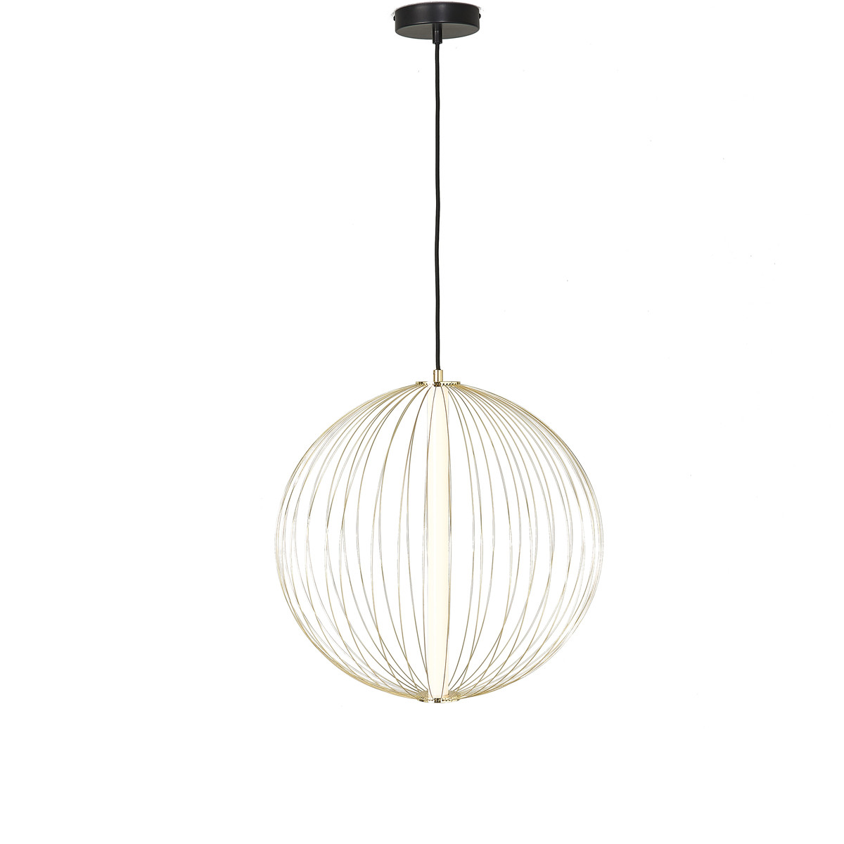 Lustre en métal doré et globe en verre D50 cm