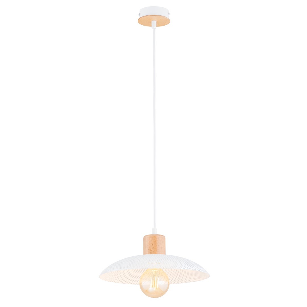 Suspension en métal blanc, H: 100cm