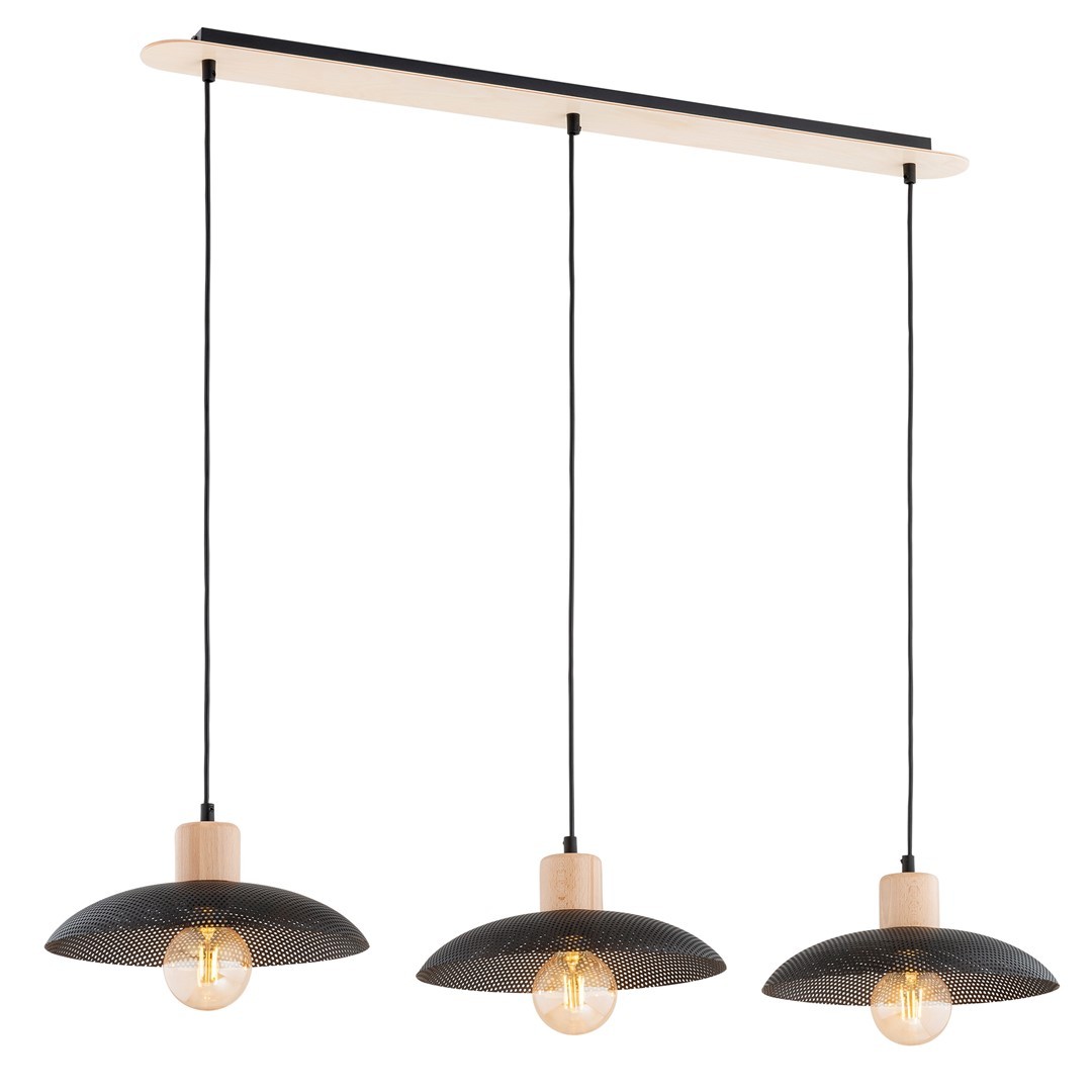 Suspension en métal noir, H: 100cm