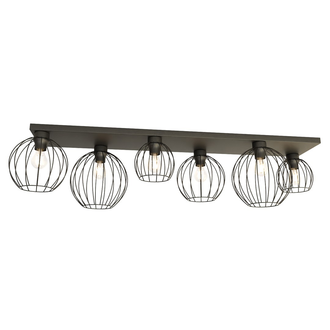 Plafonnier en métal noir, H: 28cm