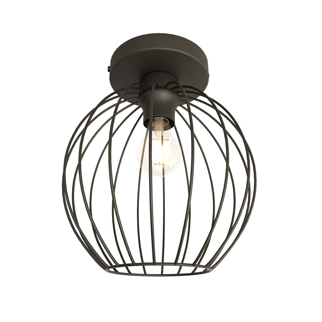 Plafonnier en métal noir, H: 24cm