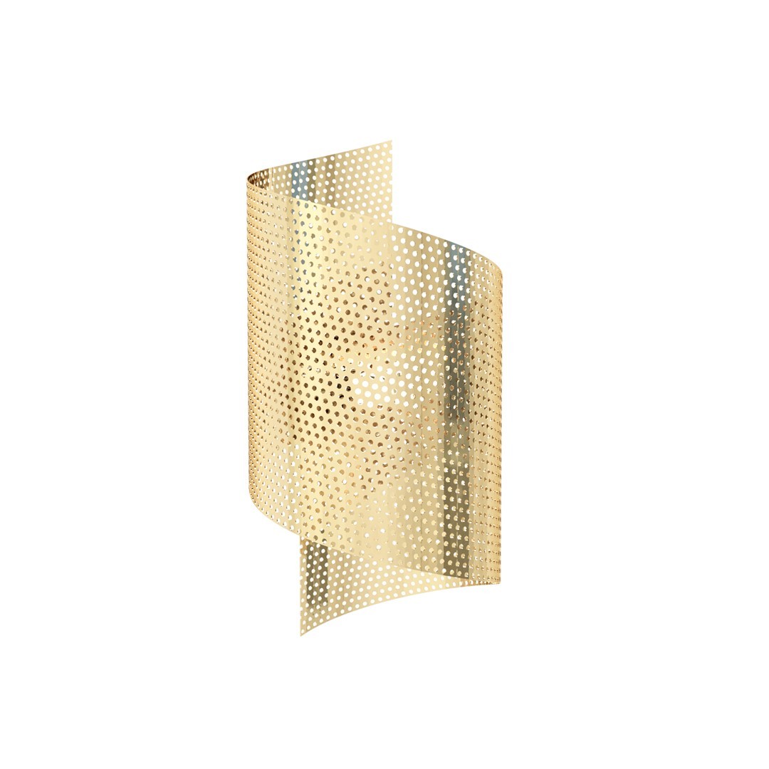 Applique murale en métal doré, H: 29cm