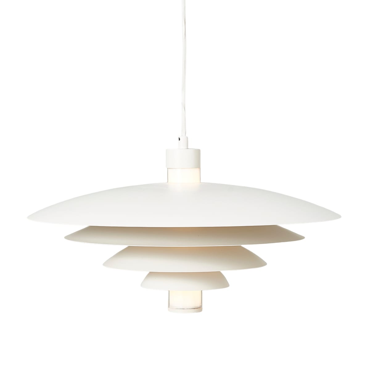 Lustre en métal blanc – H160 cm