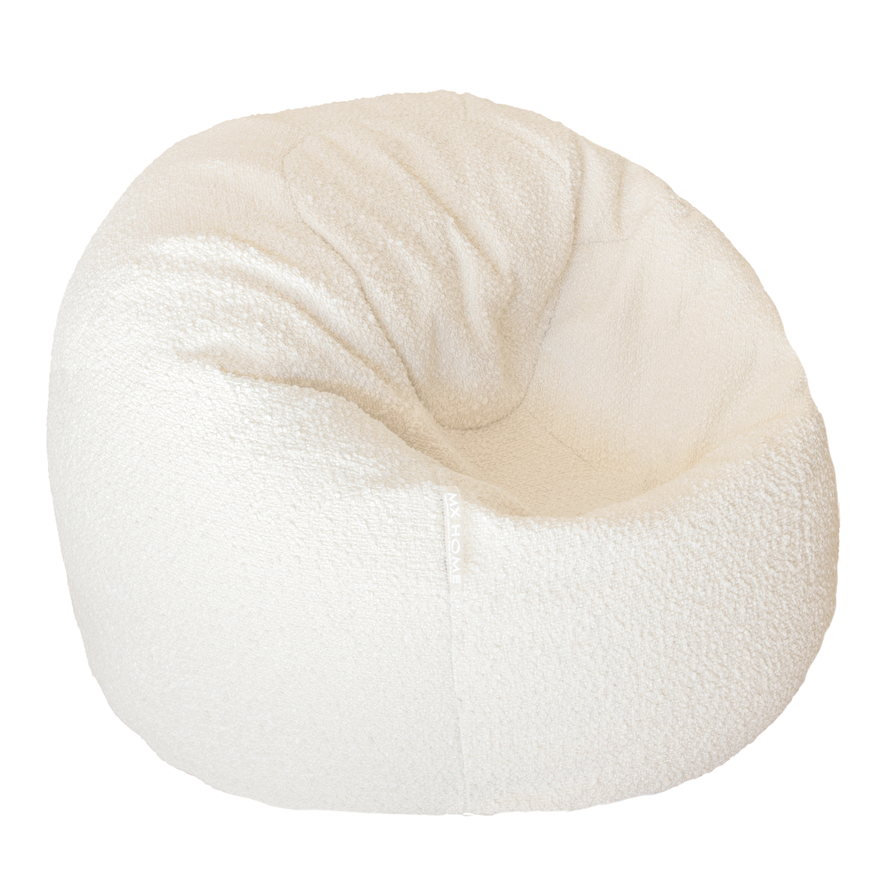 Pouf en bouclette blanc crème