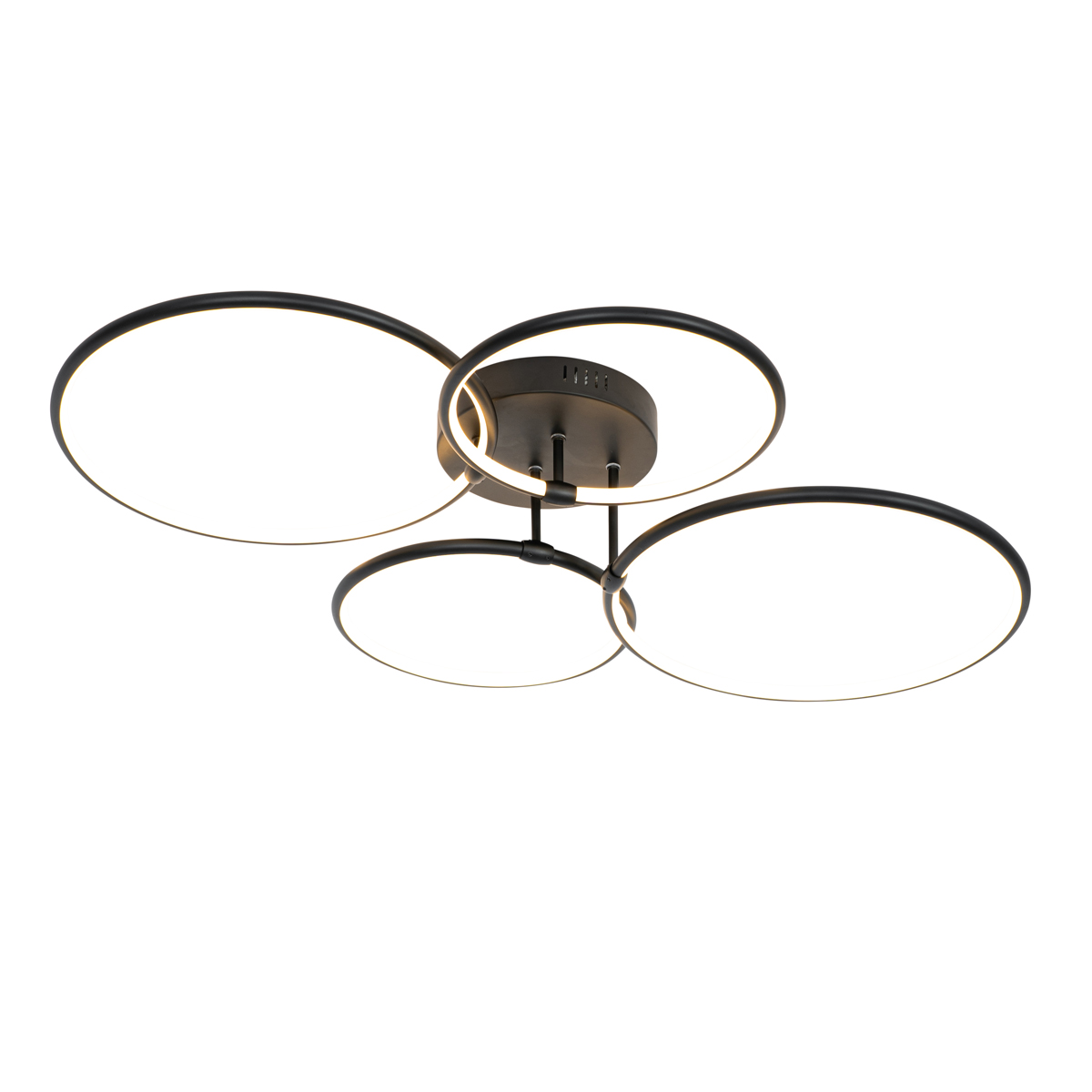 Plafonnier noir avec LED dimmable 4 lumières