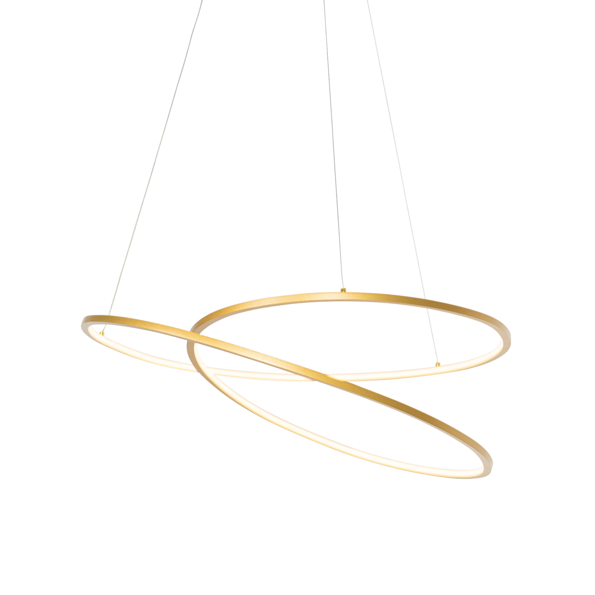 Lampe suspendue design dorée 72 cm avec LED dimmable