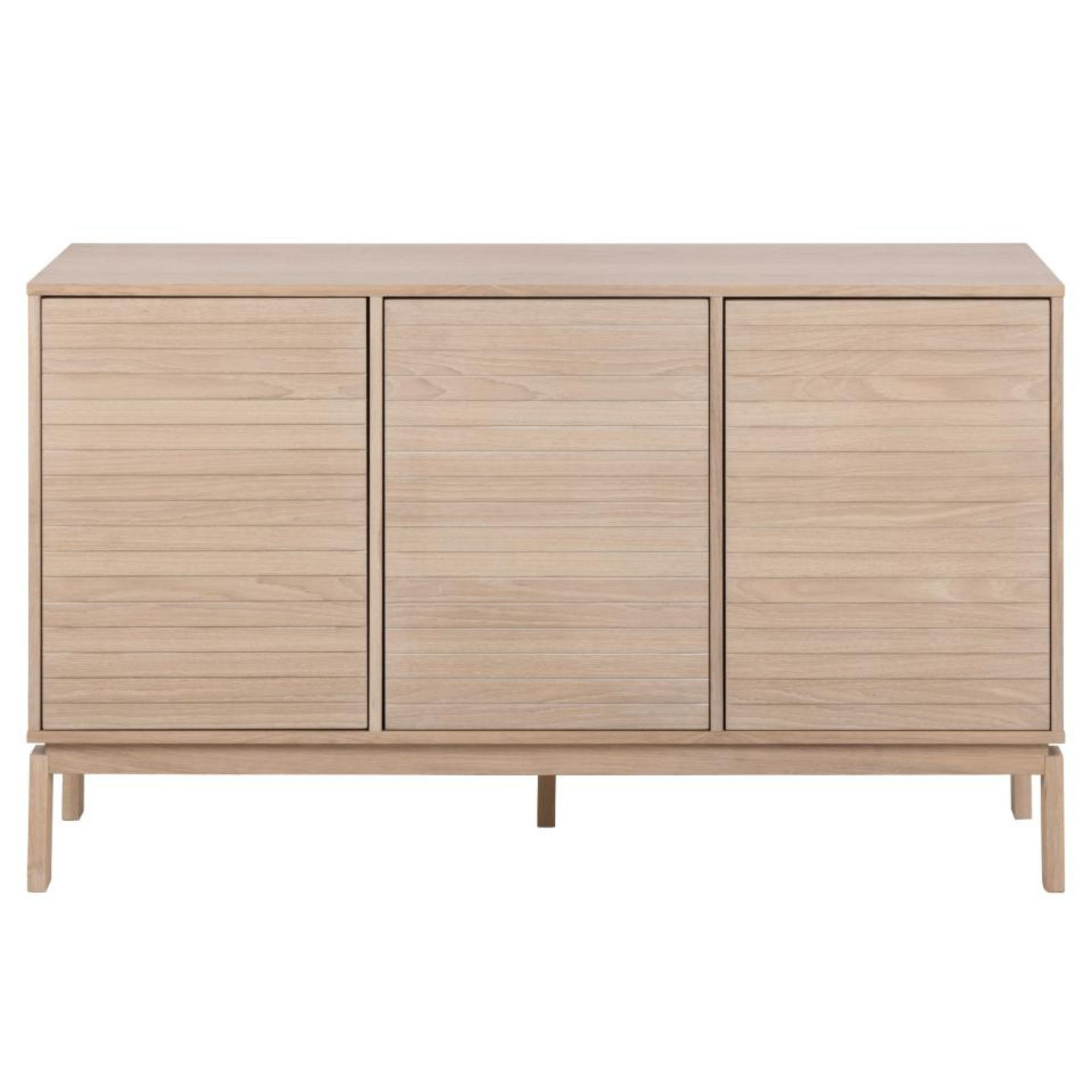 Buffet bas de salle à manger en chêne blanchi 3 portes L135