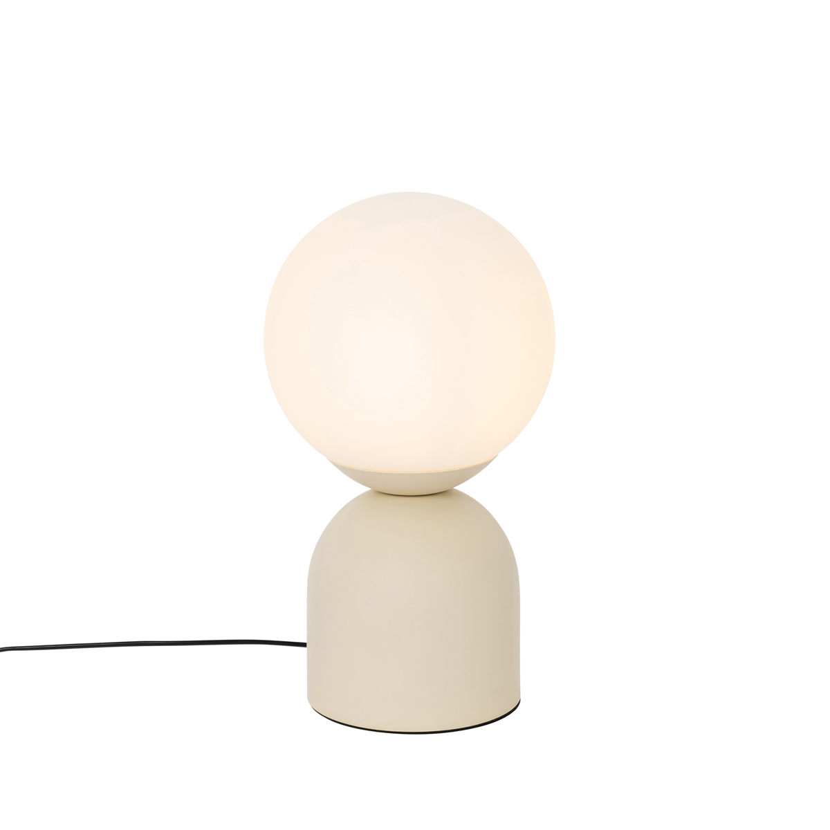 Lampe de table beige verre opale