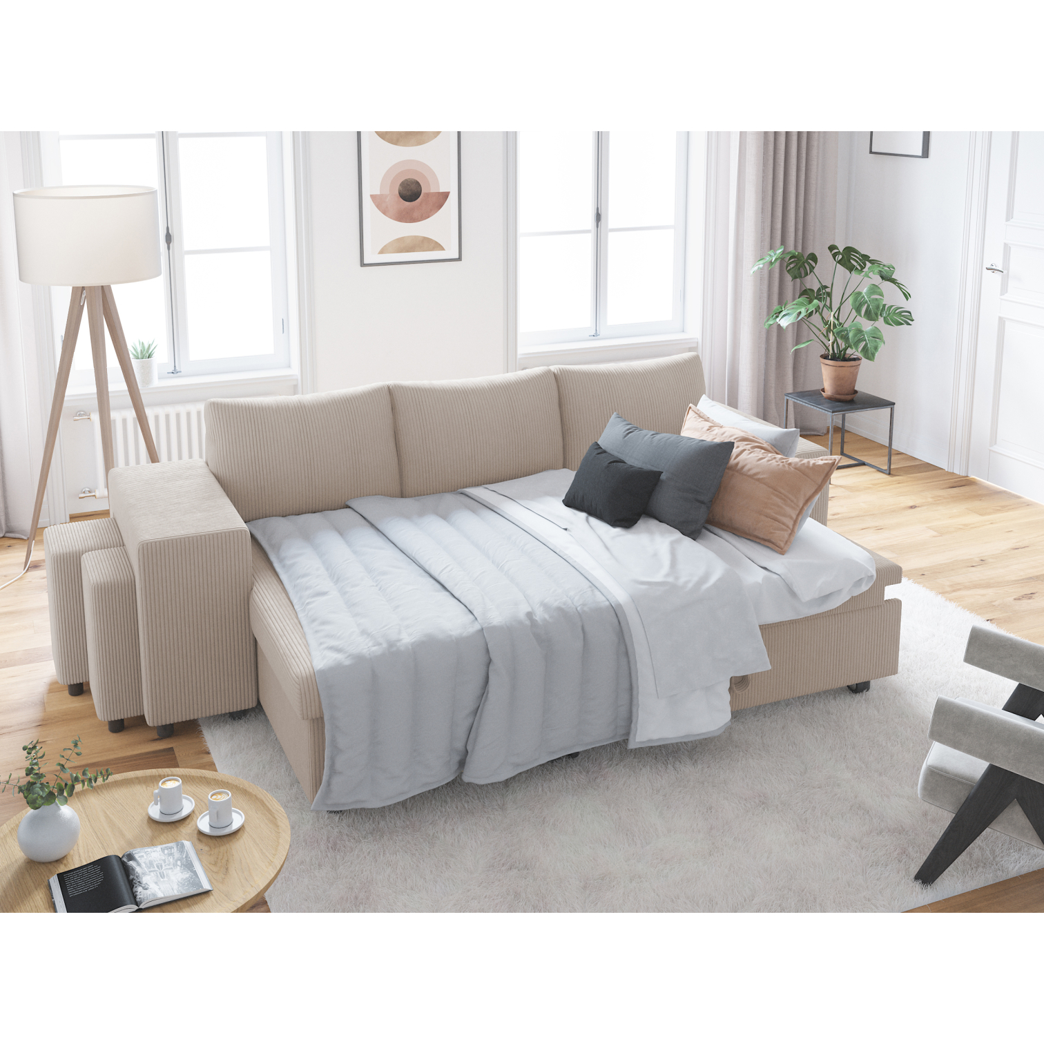 oslo - Canapé convertible Beige - Vue supplémentaire 2