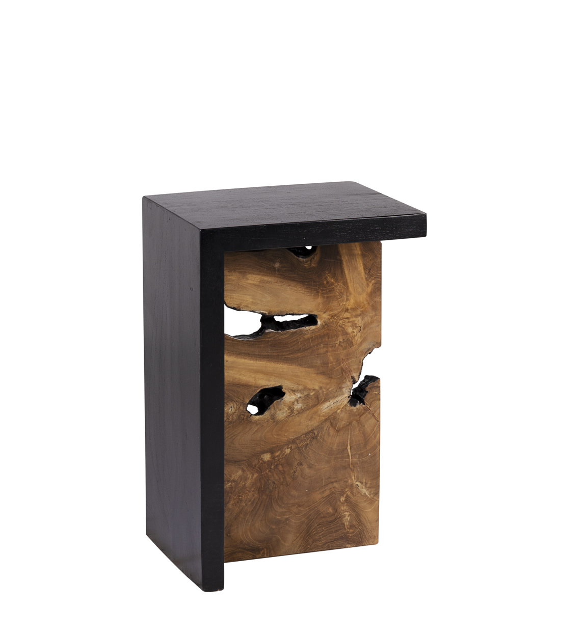 Table d&rsquo;appoint bois bicolore