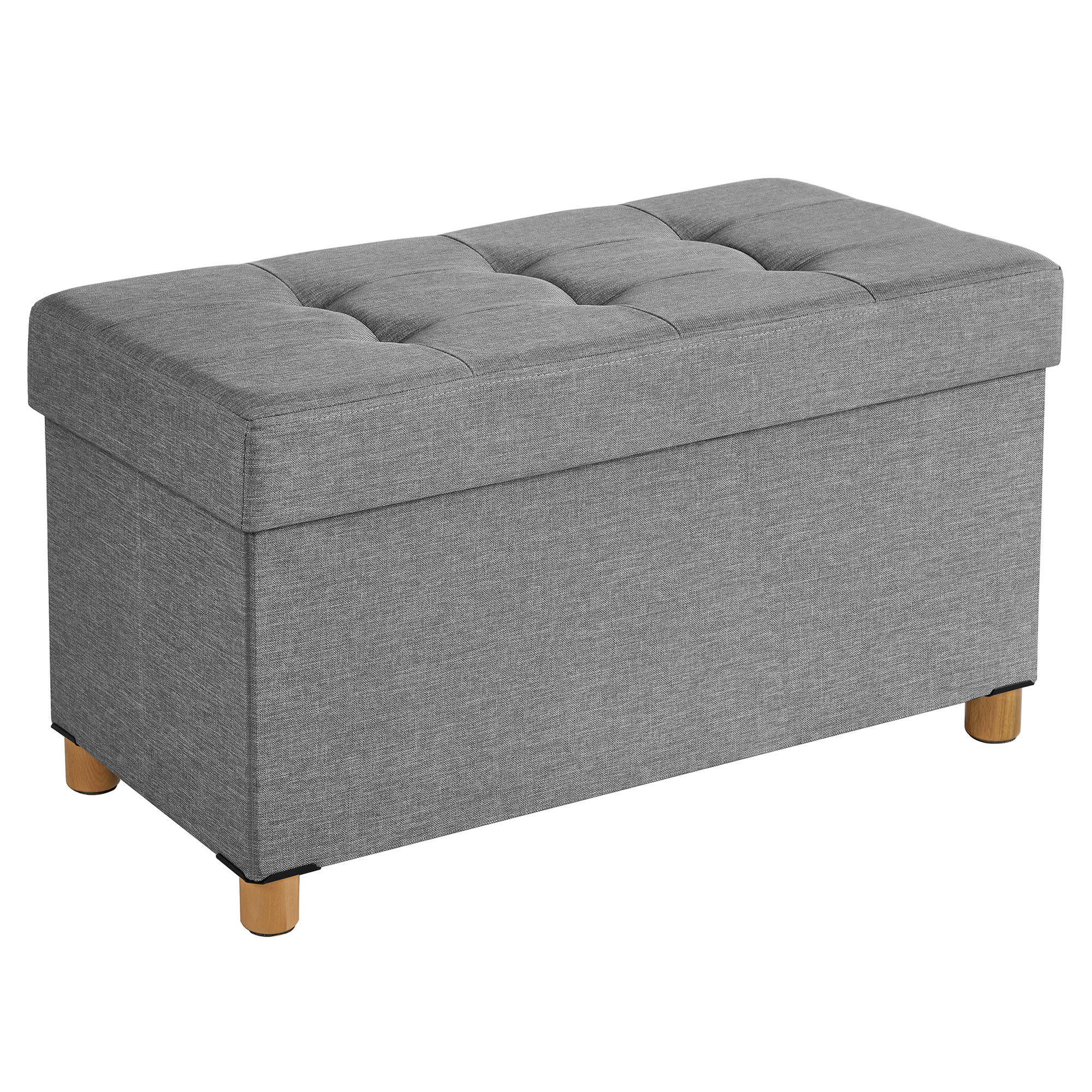 Banc de rangement pliable 76 x 38 x 40 cm 77 L gris clair