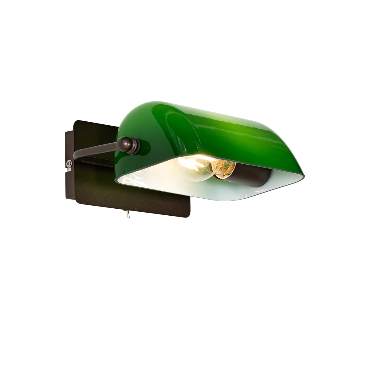 Applique bronze foncé verre vert