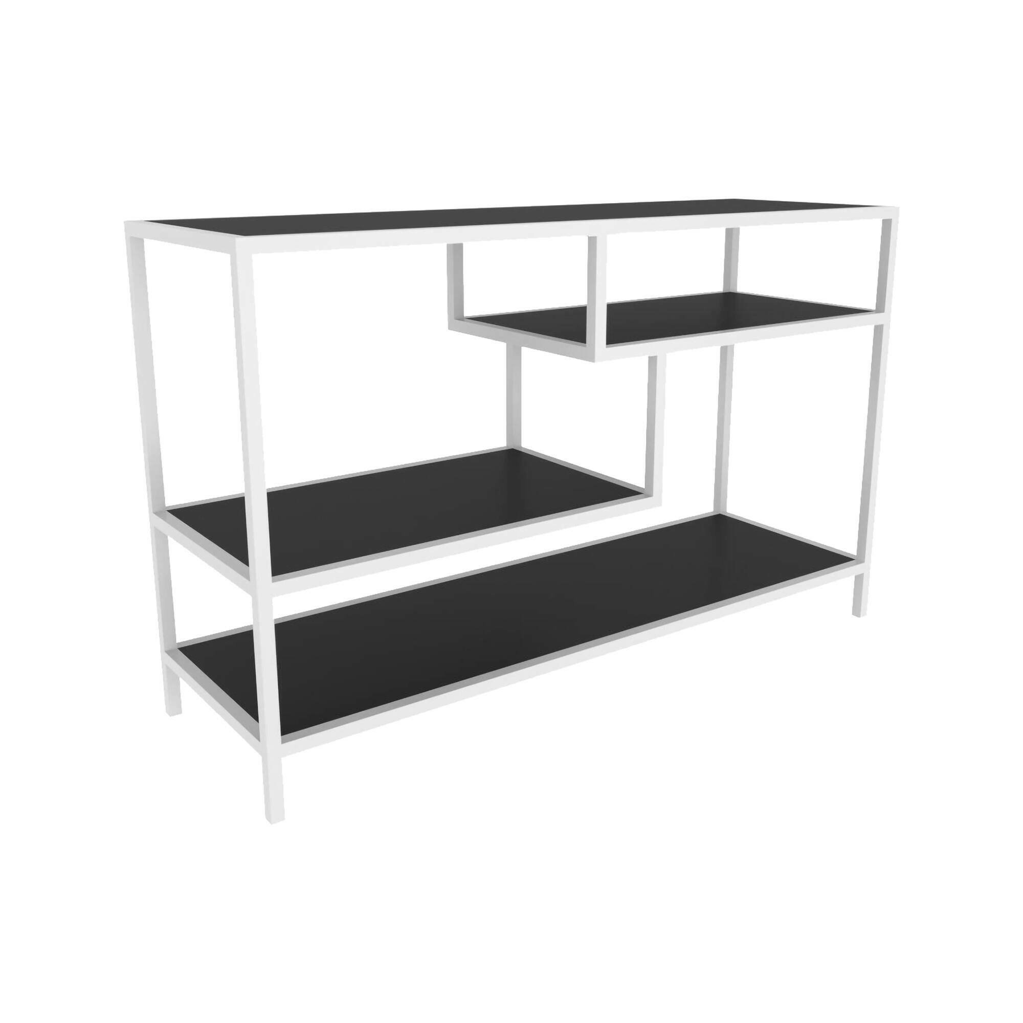 Meuble TV effet bois blanc, anthracite 120×39  cm