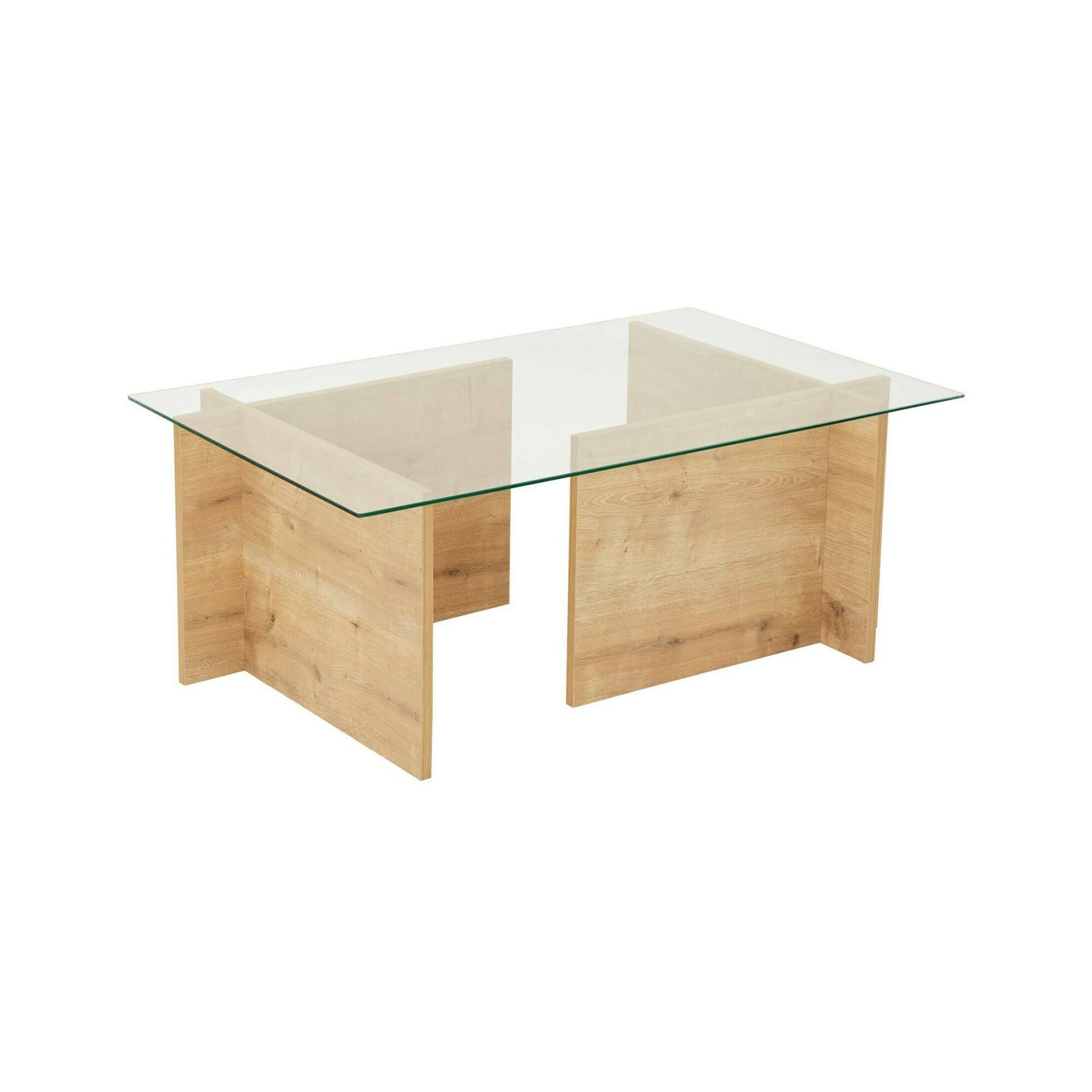 Table basse effet bois beige 105×65 cm