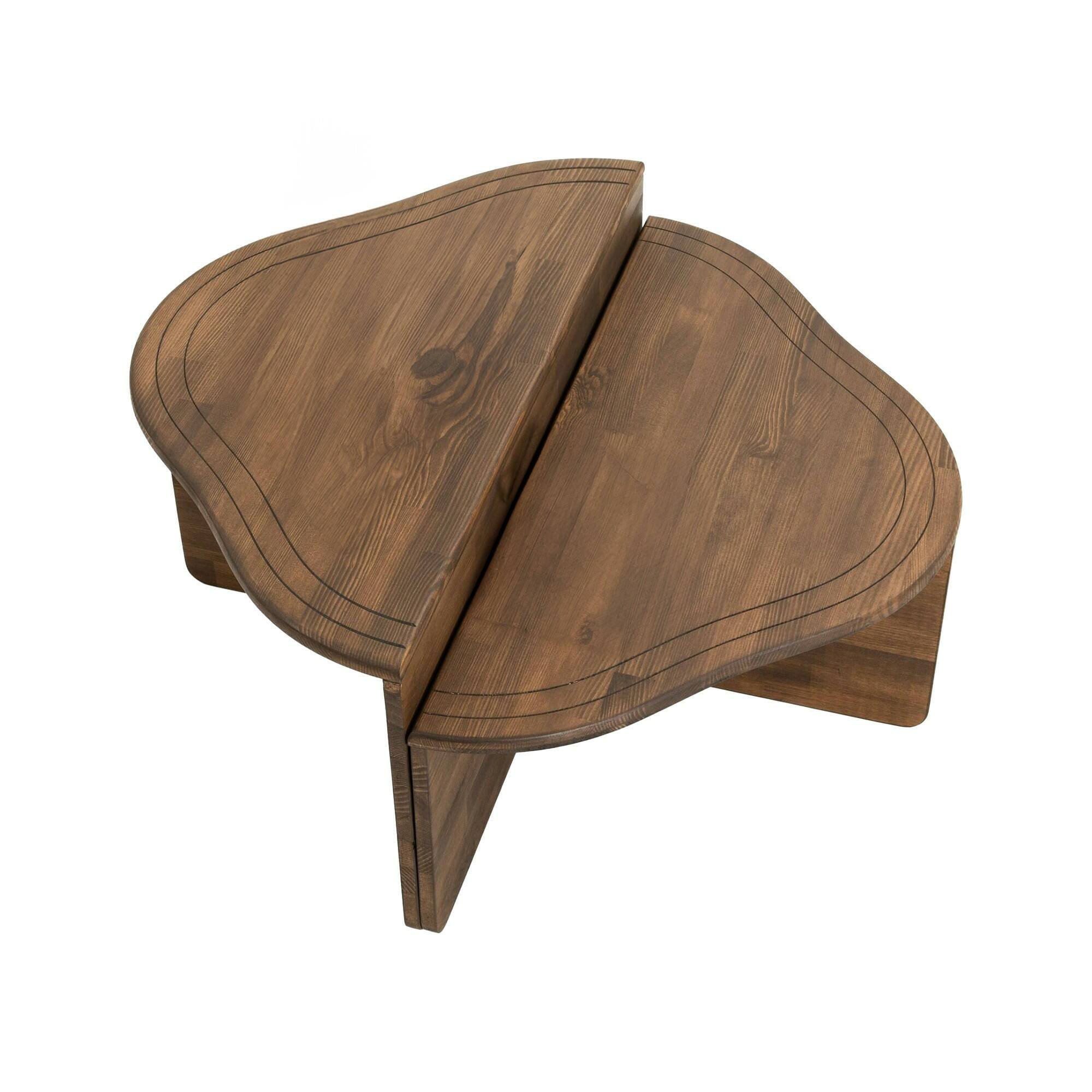 Table basse en bois beige 90×90  cm